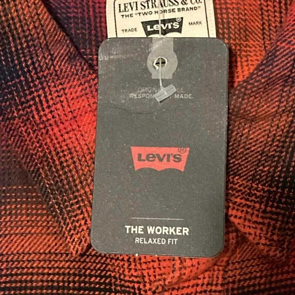 NWT Levi's The Worker relaxed‎ fit flannel soft brushed cotton mens M/22